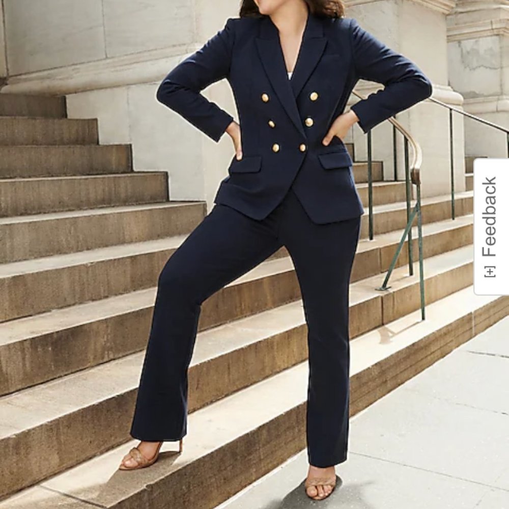 Express Navy Bootcut Pants High Waisted Brushed Knit Pull-in New with tag NWT